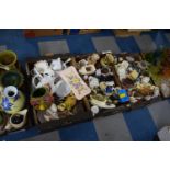 Three Boxes Containing Ceramic Ornaments, Teawares, Jugs etc