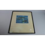 A Framed Coloured Engraving Signed F Marriott, Venice