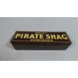 A Vintage Metal Cased Set of Dominoes, "Will's Pirate Shag", 16.5cm Long