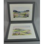 A Pair of Framed Water Colours Depicting Rural Landscapes