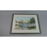 A Framed John Stuttard Watercolour Depicting River Scene