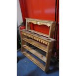 Two Pine Wall Hanging Shelf Racks, 95cm and 82cm Wide