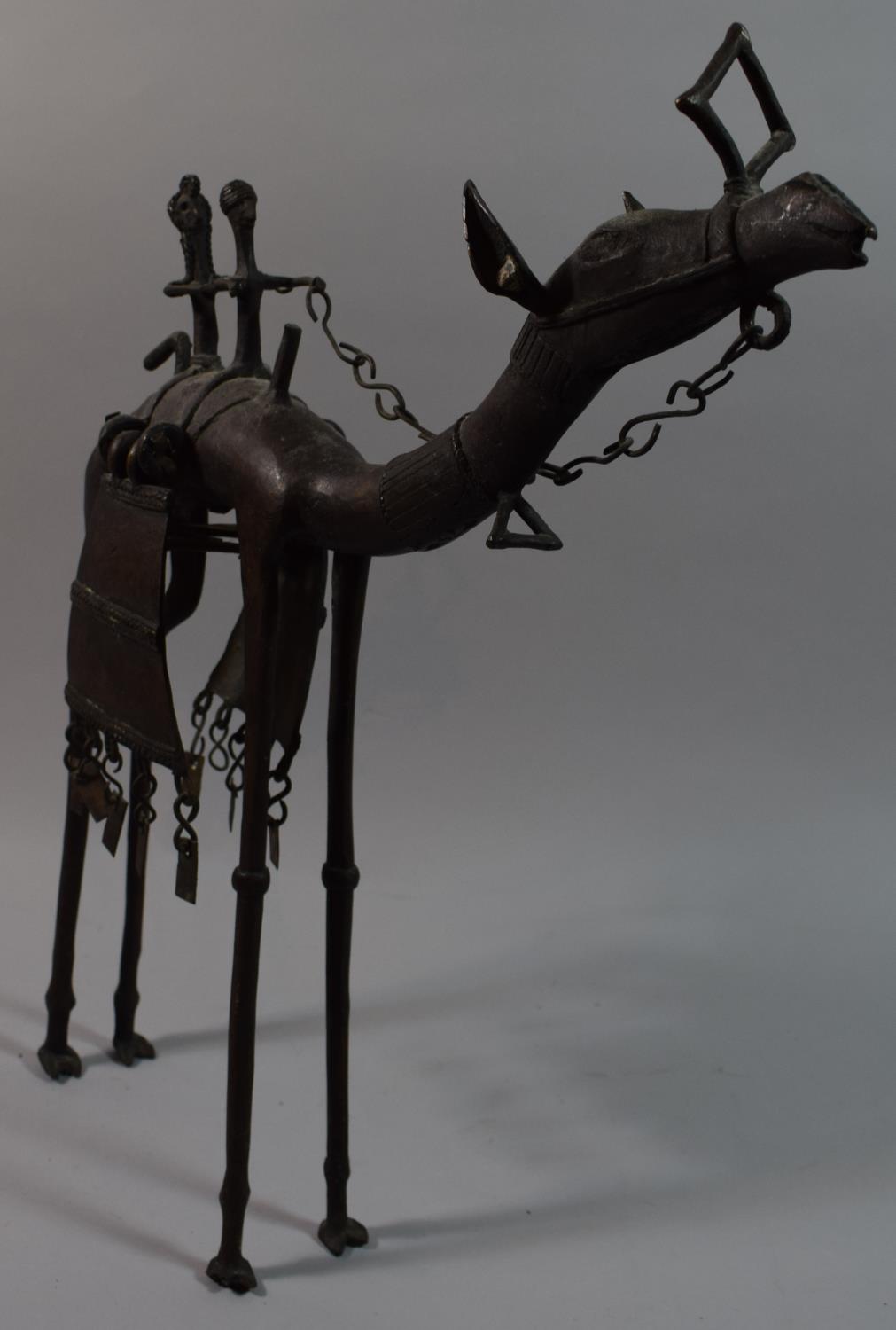 A Large Benim Bronze Figure of a Camel with Two Riders, 50cm High - Image 3 of 3