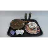 A Collection of Oriental Ceramics Together with Two Carved Soapstone Figures, Cloisonne Plate and
