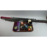 A Collection of Angling Equipment to Include Two Fishing Rods and a Folding Example, Collection of