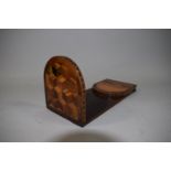 An Inlaid Tunbridge Ware Rosewood Book Slide with Hinged Panels Depicting Castles and Cube Work