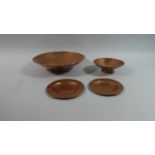 A Collection of Hand Beaten Copper Items to Include Two Bowls and Two Small Plates