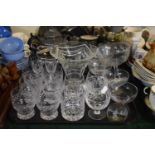 A Tray of Cut and Moulded Glassware