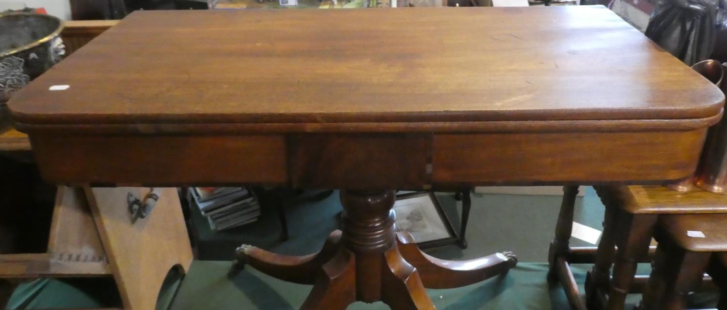 A Mid 19th Century Mahogany Lift and Twist Tea Table on Turned Support with Quadrant Base Having a - Image 2 of 3