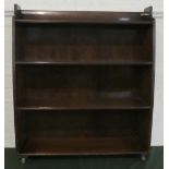 A Walnut Four Shelf Galleried Open Bookcase, 76cm Wide