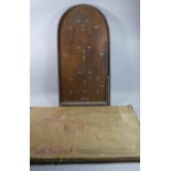 A Vintage Wooden Bagatelle Game Complete with Balls and Pusher, 75cm High