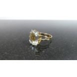 A 14ct Gold and Large Aquamarine Stone Ring