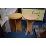 Two Circular Topped Bedside Tables, 44.5cm Diameter