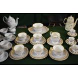 A Royal Doulton Part Tea Set Comprising Five Trios, Cream Sugar, Saucer and Cakeplate