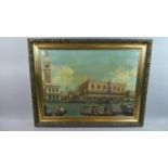 A Gilt Framed Print Depicting Venice Canal Scene, 67cm Wide