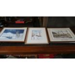 A Set of Three John Stuttard Watercolours, Winter Scenes