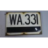 An Enamelled Rectangular Sign of Railway Interest, WA.33, 33cm Wide