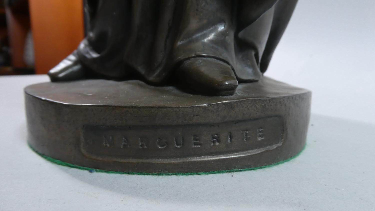 A Bronzed Parian Figure of "Marguerite" Stamped 'Copeland' Designed by Sarah Terry and Dated 1868, - Image 5 of 5