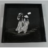 An Oriental Lacquered Square Tray by Phuong Nam, Vietnam, 28cm Square