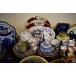 A Tray of Ceramics to Include Wedgwood Jasperware Powder Box, Masons Jug, 19th Century Tankard,