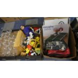 Two Boxes of Children's Toys, Wall Clock, Boxing Gloves etc