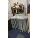 A Kidney Shaped Dressing Table with Triple Mirror, 105cm Wide