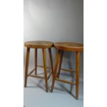Two Oval Topped Vintage Stools