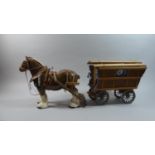 A Ceramic Heavy Horse and Gypsy Caravan Model, 64cm Long