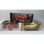 Three Boxed 1:18 Scale Bburago Cars to include Two Ferraris 1996 550 Maranello 1995 F50 abd a 1992