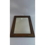 An Edwardian Oak Framed Rectangular Wall Mirror, 43cm High