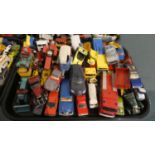 A Tray of Mixed Playworn Cars, Trucks, Vans, Various Makes, Corgi, Matchbox, Lesney Etc