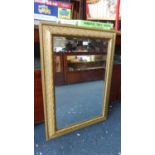 A Gilt Framed Rectangular Wall Mirror, 93cm high