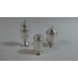 Three Silver Pepper Pots