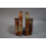 A Pair of Art Deco Onyx Bookends in the Form of Books, 16cm High