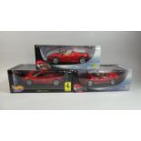 Three Boxed 1:18 Scale Models of Ferraris to include 360 Spider, 360 Modena and 550 Barchetta