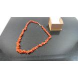 A Red Coral Necklace, 21.2g