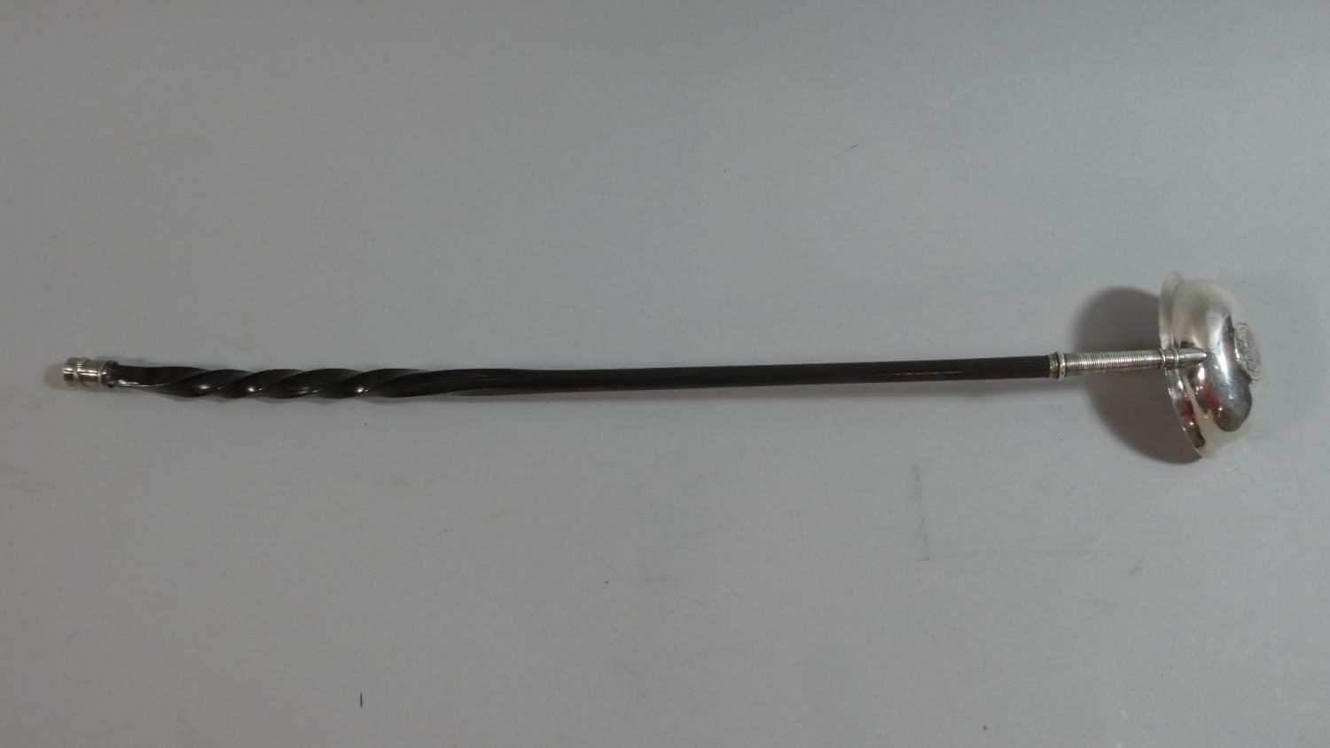A Georgian Baleen Handled White Metal Toddy Ladle, The Bowl Set with George III Shilling, 44cm Long - Image 5 of 6