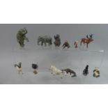 A Collection of 12 Zoo Animals to include Goats, Elephants, Otter, Moose, Monkey Etc