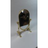A Reproduction Brass Framed Dressing Table Mirror of Cheval Style, 36cm high