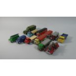 A Collection of 10 Unboxed Corgi Trucks, Vans, Buses to include Comic 5 Ton, Midland Red,