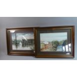 A Pair of Framed Watercolours Depicting River Scenes