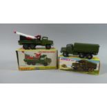A French Dinky Toys 'Gazelle' Berliet No 824 together with a Merliet Missile Launcher No 620