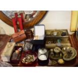 A Tray of Sundries to Include Costume Jewellery, Wrist Watches, Perfume Bottle in Box, Light Meter