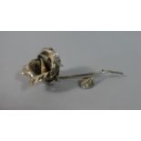A Continental White Metal Study of a Rose, 11.5cm Long