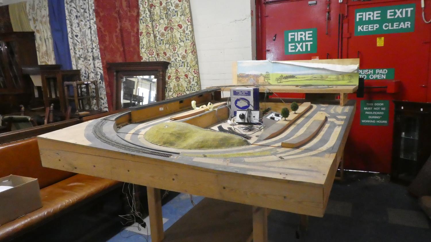 A Part Built OO Gauge Layout with Some Track Wiring and Controllers. Layout Base Board 195x125cms