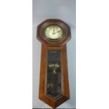 A Reproduction Octagonal Drop Dial Clock in Mahogany with 31 day Movement, 45cm High