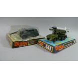 Two Bubble Pack Dinky Toys, Honest John Missile Launcher No 665 and Volkswagen KDF and 50mm P.A.K