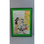 A Framed Top Cat Cartoon, 46cm high