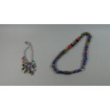 A Venetian Glass Necklace and One Other
