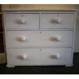 A White Painted Chest of Two Short Over Two Long Drawers, 84cm Wide